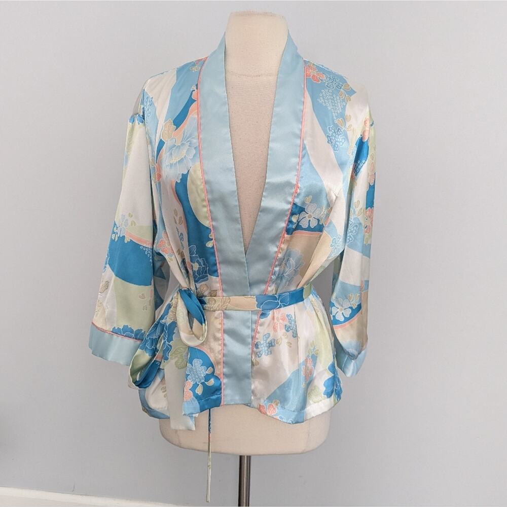 Vintage Women's Oscar de La Renta Pink Label Wrap Silky Blouse Rpbe Top XL